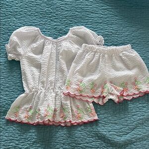 Bonnie Jean White Top and Shorts Set